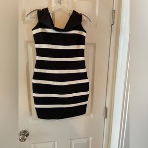 black and white mini dress